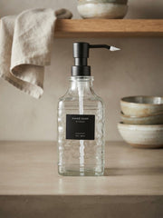 1-Piece Clear Glass Pump Dispenser Bottles 🫧
Upgrade your kitchen and bathroom with these elegant glass pump bottles. Perfect for Handwash, Dish Soap, Lotion, and Shampoo.
Features:
✓ Set of 2 Glass Bottles: Minimalist Square Design
✓ Black Pump Dispen