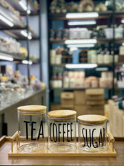 Glass jar set 3 piece Airtight