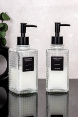 1-Piece Clear Glass Pump Dispenser Bottles 🫧
Upgrade your kitchen and bathroom with these elegant glass pump bottles. Perfect for Handwash, Dish Soap, Lotion, and Shampoo.
Features:
✓ Set of 2 Glass Bottles: Minimalist Square Design
✓ Black Pump Dispen