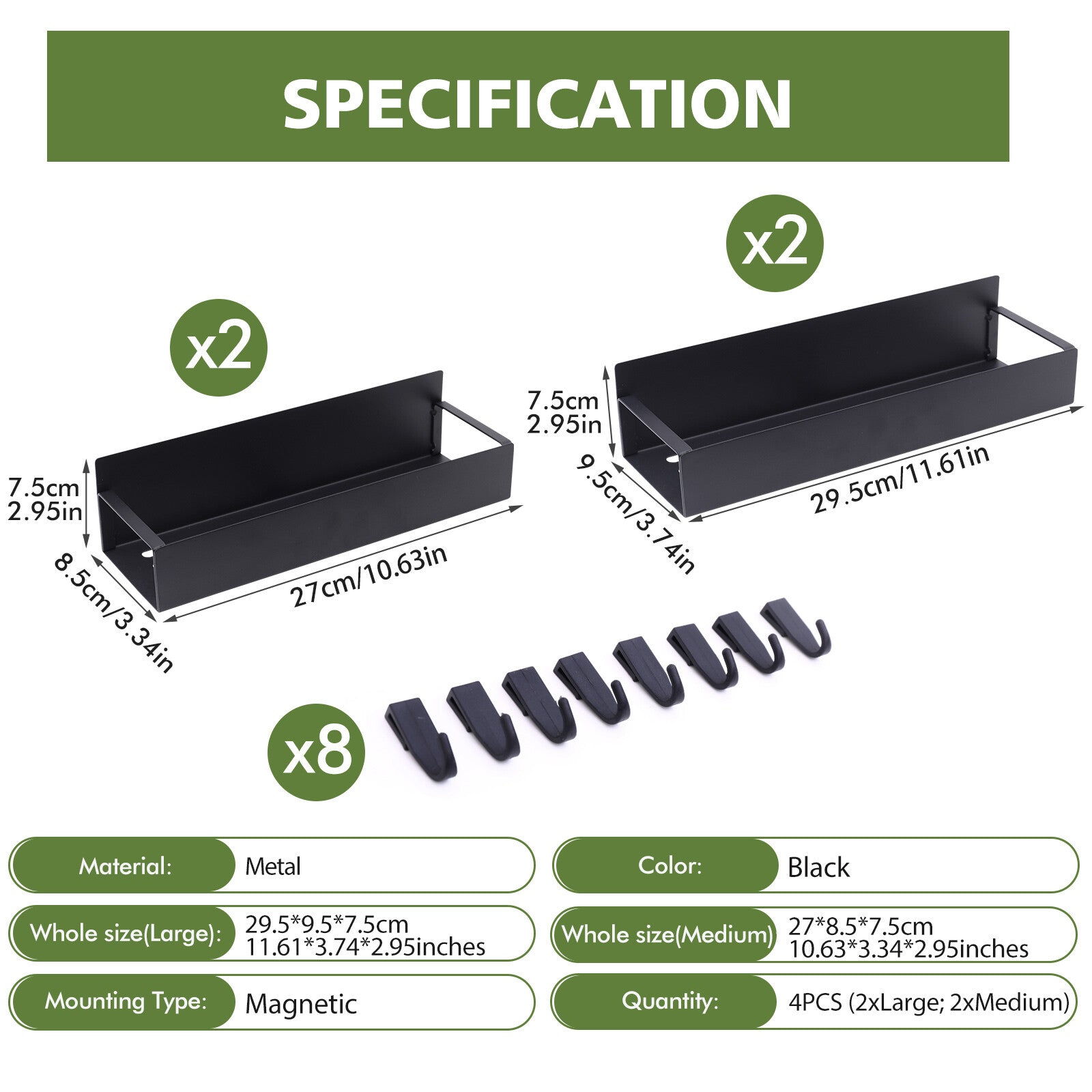 Maximize Your Kitchen Space with Our 4 Pack Magnetic Spice Rack Organizer Set - Ideal for Effortless Refrigerator Storage!