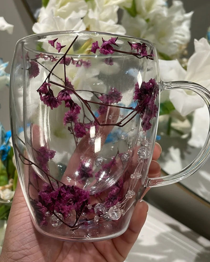 Floral Double Wall Mug 350ml