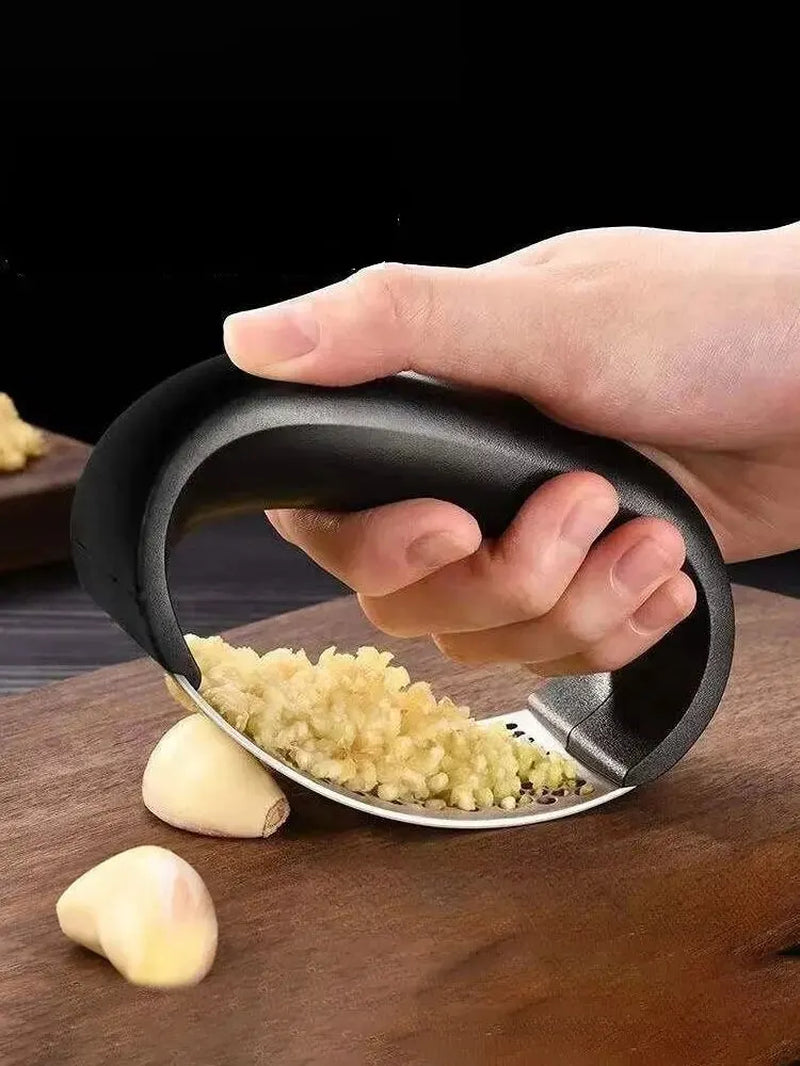 Revolutionize Your Cooking with the Premium Stainless Steel Garlic Press - Effortless Manual Mincer & Chopper for Perfect Garlic Preparation