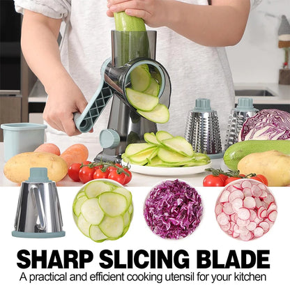 Transform Your Kitchen with the Multi-Function Rotary 3-in-1 Cheese Grater, Vegetable Slicer & Nut Grinder - Effortless Food Prep Made Easy!