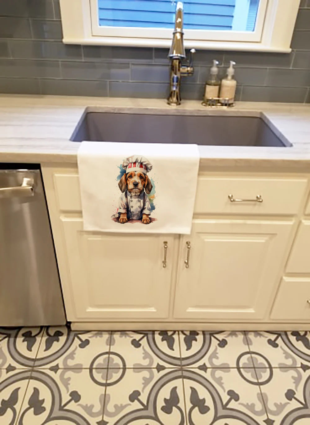 Petit Basset Griffon Vendeen Chef Kitchen Towel Set of 2