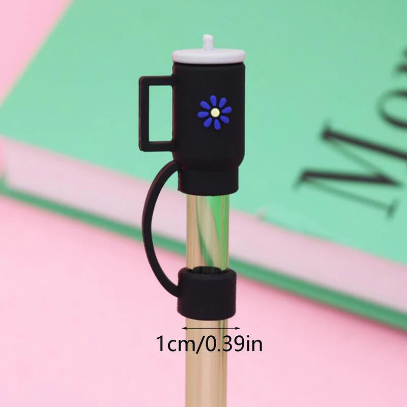 Brighten Up Your Drinks with Fun and Colorful Reusable Silicone Straw Caps – Available in Assorted Designs (1–6 pcs)