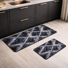 Luxury Agate Pattern Kitchen Floor Mat Set (2-Piece) – Large & Small Anti-Slip Mats