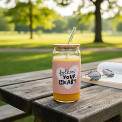 CoolGrip Sleeve Glass Tumbler with Straw
