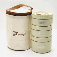 Original Hot & Cold Bento Lunch Box Set with Insulated Carry Bag (3 Layer)