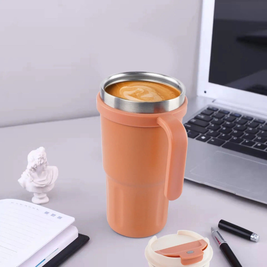 SITARAYURI Dual-Lid Double Wall Insulated Stainless Steel Tumbler (600ml) (ZF-037)