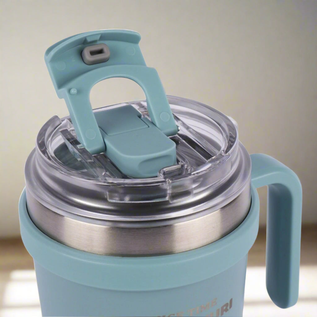 SITARAYURI Dual-Lid Double Wall Insulated Stainless Steel Tumbler (600ml) (ZF-037)