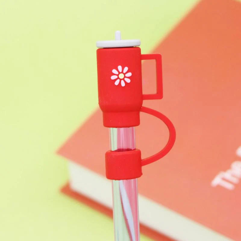 Brighten Up Your Drinks with Fun and Colorful Reusable Silicone Straw Caps – Available in Assorted Designs (1–6 pcs)