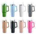 40 oz Tumbler with Handle and Straw, Insulated Travel Mug Iced Coffee Cup, Reusable Stainless Steel Insulated Water Bottle