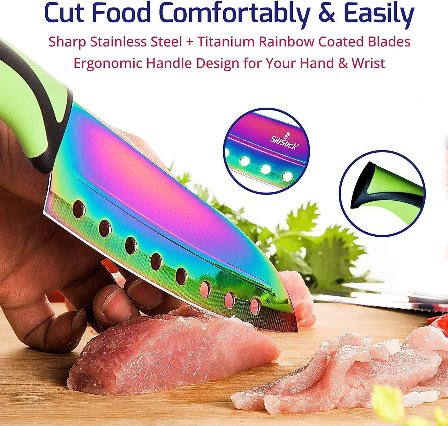 Premium 5-Piece Kitchen Knife Set with Razor-Sharp Blades, Incl. Sharpener & Magnetic Wall Hanger – Perfect for Culinary Enthusiasts