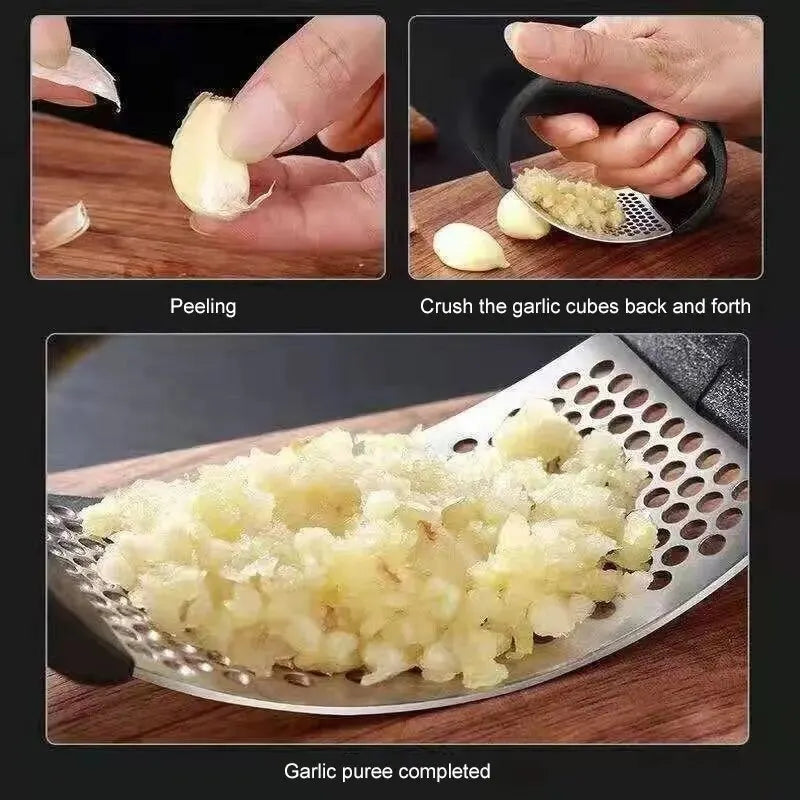 Revolutionize Your Cooking with the Premium Stainless Steel Garlic Press - Effortless Manual Mincer & Chopper for Perfect Garlic Preparation