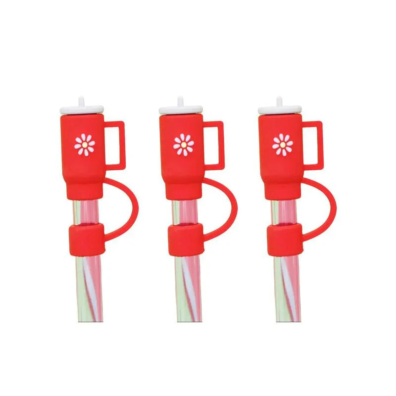 Brighten Up Your Drinks with Fun and Colorful Reusable Silicone Straw Caps – Available in Assorted Designs (1–6 pcs)
