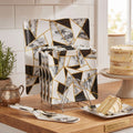 Melamine 8 PCS Black Geometric Cake Set