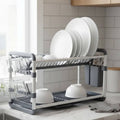 2-Tier Aluminium Dish Drying Rack-Silver