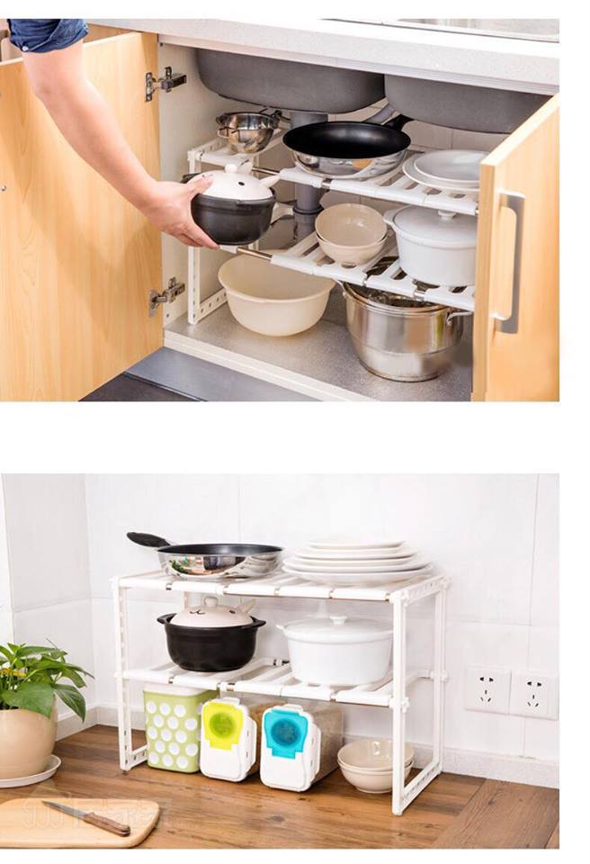 Adjustable Under Sink Organizer Shelf